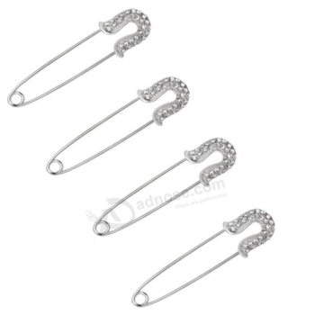 Mystart 4 Pieces Alloy Crystal Safety Pins Jewelry Brooch Pins for Scarves Sweater Shawl Cardigan