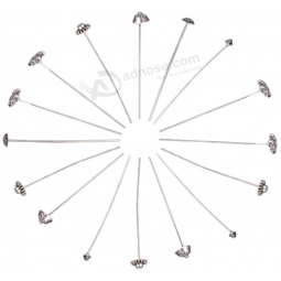 60 Pcs 51mm/53mm/54mm Tibetan Styles Silver Tone Alloy Head Pins, 5 of Antique Silver Jewelry Head Pins for Crafting Earring