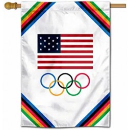 Custom USA Olympics Rings Garden Flag