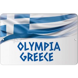 Olympia Greece Greek Greece Flag 8x12 inc Aluminum Decorative Wall Street Sign