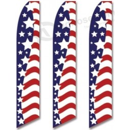 3 (Three) Pack Tall Swooper Flags USA America American Stars Stripes