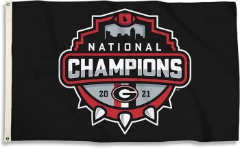 Black Georgia Bulldogs 2021 National Championship 3’x5’ Flag with Heavy-Duty Metal Grommets - UGA Football - High Durability
