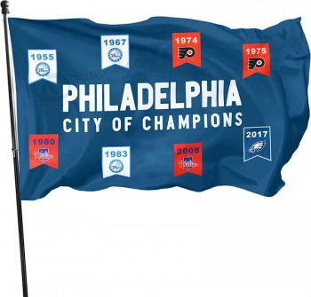Dimike Philadelphia Sports Eagles Phillies Flyers 76ers Championships Flag Banner 3x5Feet Man Cave Decor