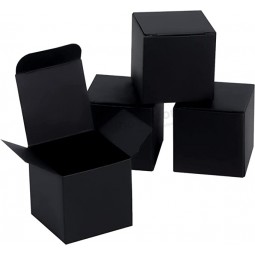 Black Gift Boxes 2x2x2 inches, NIGNYA 100 Pack Small Kraft Cardboard Gifts Boxes Paper Cube Favor Box Easy Assemble Paper Gift Box
