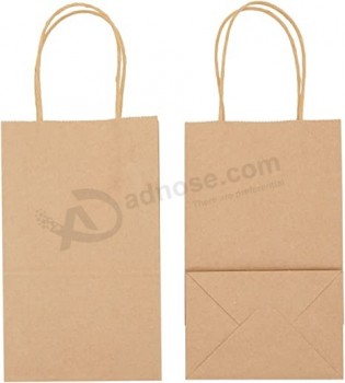 Small Brown Gift Bags with Handles for Birthday Party Favors (Kraft Paper, 8.5 x 5.25 x 3 In, 12 Pack)