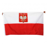 Stock 3*5ft 100% Polyester Poland National Country Flag with Eagle