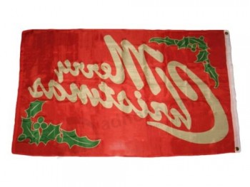 3x5 Merry Christmas Mistletoe Lettering Flag 3'x5' House Banner Fade Resistant