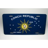 CONCH REPUBLIC FLAG METAL CAR LICENSE PLATE KEY WEST FLORIDA CONCH REPUBLIC