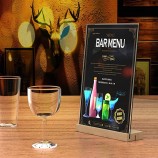 Insdawn 8.5*11 inch Acrylic Sign Holder Clear Sign Holder Plastic Paper Holder L or T Shape Sign Menu Holder Plastic Display Stand for Office Store
