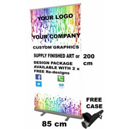 85 x 200 Pop Up Roller Banner WE DESIGN + Printed Display Exhibition Stand Perso