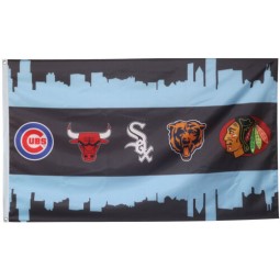Chicago City Sport Team Logos Banner Wall Banner Decor Flag 3X5Ft