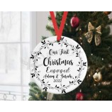 Our First Christmas As Engaged Bauble Personalised Name Decoration Keepsake Gift