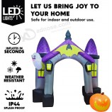 Halloween Inflatable 9 FT Tall Haunted House Archway Inflatable Yard Decoration with Build-in LEDs Blow Up Inflatables for Halloween Party