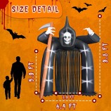 Halloween Inflatable Reaper of Death Arch,Blow Up Ghost Archway with Led Light for Indoor
