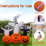 8FT Halloween Inflatables Outdoor Decorations Inflatable Pumpkin and Ghost Outside with Built-in Led Light Yard Inflatables for Garden Lawn Decor