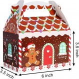 Christmas Gift Boxes Cookie Boxes Treat Boxes 3D Xmas House Cardboard Gable Boxes for Candy