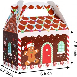 Christmas Gift Boxes Cookie Boxes Treat Boxes 3D Xmas House Cardboard Gable Boxes for Candy