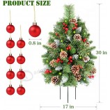 Christmas Tree Pathway Porch Snowy Pine Cones Christmas Trees Pre-lit 30 LED Battery Operated Timer 8 Modes Outdoor Xmas Decor for Entrance Driveway