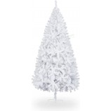 6 ft White Unlit Artificial Christmas Pine Tree Xmas Tree Holiday Party Decoration with Sturdy Metal Stand