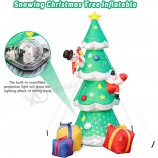 8.2 Ft Christmas Inflatables Outdoor Decorations with LED Snow Projector Lights, Snowing Inflatable Christmas Tree Blow Up Yard Decorations