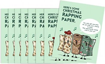Funny Christmas cards boxed assortment, Cute and Sarcastic Holiday greeting cards set with envelopes (Rap Paper - 8 Cards)