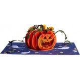 Paper Love Halloween Pumpkin 3D Pop Up Card, For Adult and Kids - 5" x 7" Cover - Includes Envelope and Note Tag