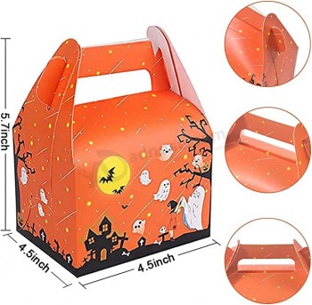 24Pcs Halloween Favor Candy Boxes, Paper Gift Bags Halloween Treat Boxes Cookies Goodie Bags for Kids Halloween Theme Birthday Party Supplies