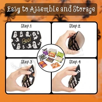 36 Pieces Halloween Candy Treat Boxes Party Favor Boxes for Kids Goodie Pillow Boxes Halloween Party Supplies Trick