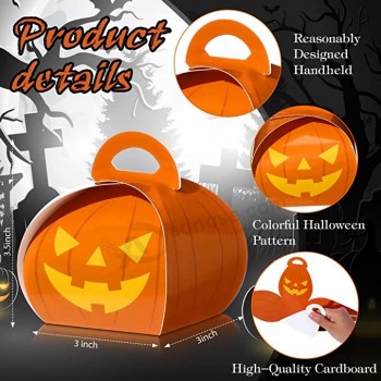 36 Pieces Halloween Trick or Treat Boxes Halloween Goodie Boxes Halloween Candy Boxes with Handle Candy Container Halloween Favor Boxes for Halloween