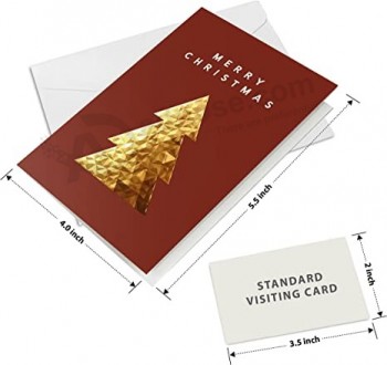 Easykart - 18 Christmas Greeting Card Assortment With Envelopes , Gold Foil With 3D Embossing Effect Design