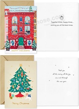 Boxed Christmas Cards Assortment, Vintage Holidays (6 Designs, 36 Cards with Envelopes)