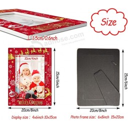 Merry Christmas Ceramic Photo Frame Winter Decorations Holiday Gifts can be Placed Vertically Picture Frames Size 4x6