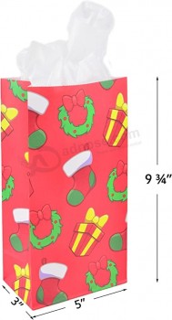 72 Pack of Christmas Holiday Goody Bags; 12 Assorted Christmas Designs Goodie Bags for Classrooms, Party Favors, Small Gift Bags