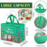 18PCS Large Christmas Gift Bags,Christmas Reusable Tote Bags with Handles,Non-Woven Shopping Bags for Xmas Gift Wrapping