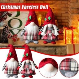 Christmas Faceless Gnome Santa Plush Dolls Xmas Ornament Toy Table Decor 2023