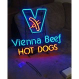 VIENNA BEEF HOT DOGS LIGHTED WALL WINDOW HANGING LED SIGN ADVERTISING NEW IN BOX