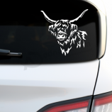 Highland Cow Sticker | Cow Decals For Cars | Fluffy Cows Farm Animal | Add Text