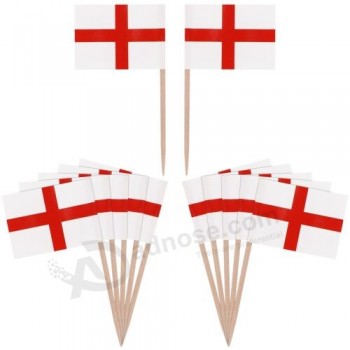 50pcs England Flag Cupcake Cake Topper Toothpicks Food St Georges Party Flags