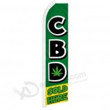 CBD Sold Here Swooper Feather Flutter Advertising Flag Smoke Shop CBD Vape Shop