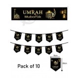 New Umrah Mubarak Black Set Banner BuntingS Balloon decorative wall hanging 2023