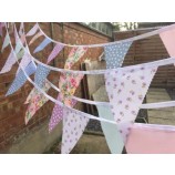 Fabric bunting.Vintage florals,gingham,white,rainbow.10FT TO 120FT.Weddings.