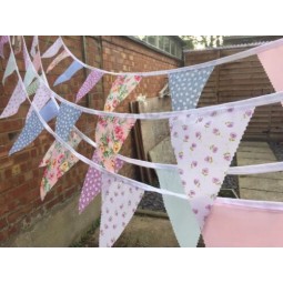 Fabric bunting.Vintage florals,gingham,white,rainbow.10FT TO 120FT.Weddings.