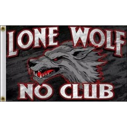 Lone Wolf No Club 3x5 Feet 2006 Flag Poster Banner Motorcycle Biker