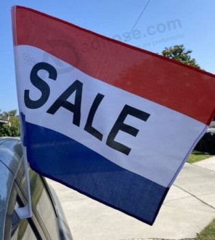 Car Dealer Supplies 40 pack SALE r/w/b Car Window Clip On Flag 17"x12"