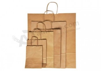 Brown and White Paper Bags With Handles Party and Gift Carrier / Twist Handle