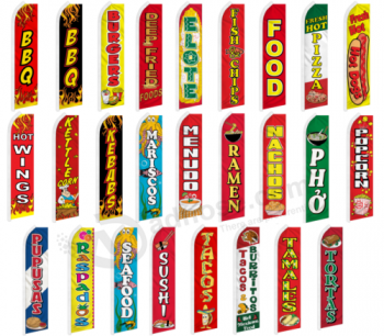 Food Swooper Flag Advertising Flag Feather Flag Pizza Popcorn Hot Dogs BBQ