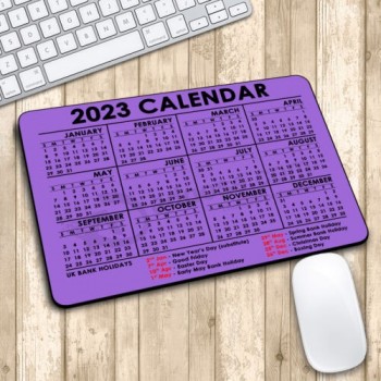 2023 Calendar Full Year Holidays PC Desktop Laptop Rectangle Mouse Mat Mouse Pad