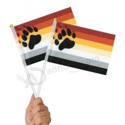 2-Pack BEAR Pride Mini Flags - Gay Bear Brotherhood Hand Held Miniature Flag