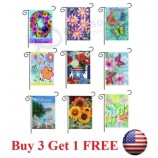US Garden Flag 12 x 18" great linen quality heavy duty Flower floral Butterfly