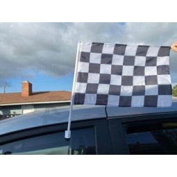 CAR DEALER SUPPLIES 40 pc Pack Car Window Clip On Flags Black & White Checkered